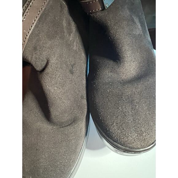 Coach Norell Womens Sz 7.5B Hidden Wedge Brown Suede Boots Pull On Sherpa Lining - Picture 10 of 12